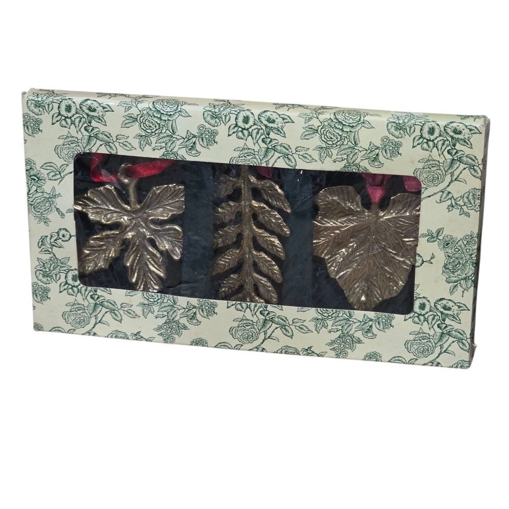 Bombay Company 3 Metal Leaf Ornaments